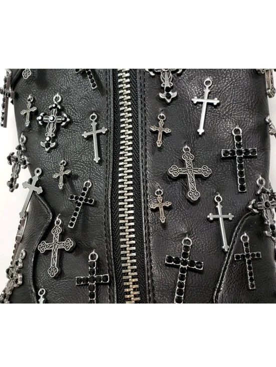 Dolls Kill WIDOW Cross Idol Worship Cowboy Boots, Size 9 *NEW & RARE!* - Picture 8 of 10